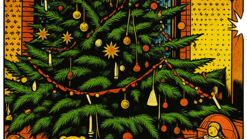Der Weihnachtsbaum im Festsaal des Möckelhauses.